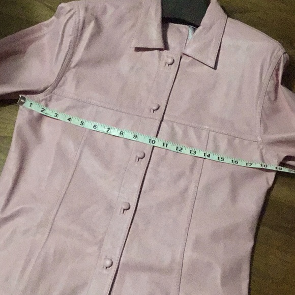 Uru Recoleta Leather Shirt Style Pink Jacket - Picture 5 of 10